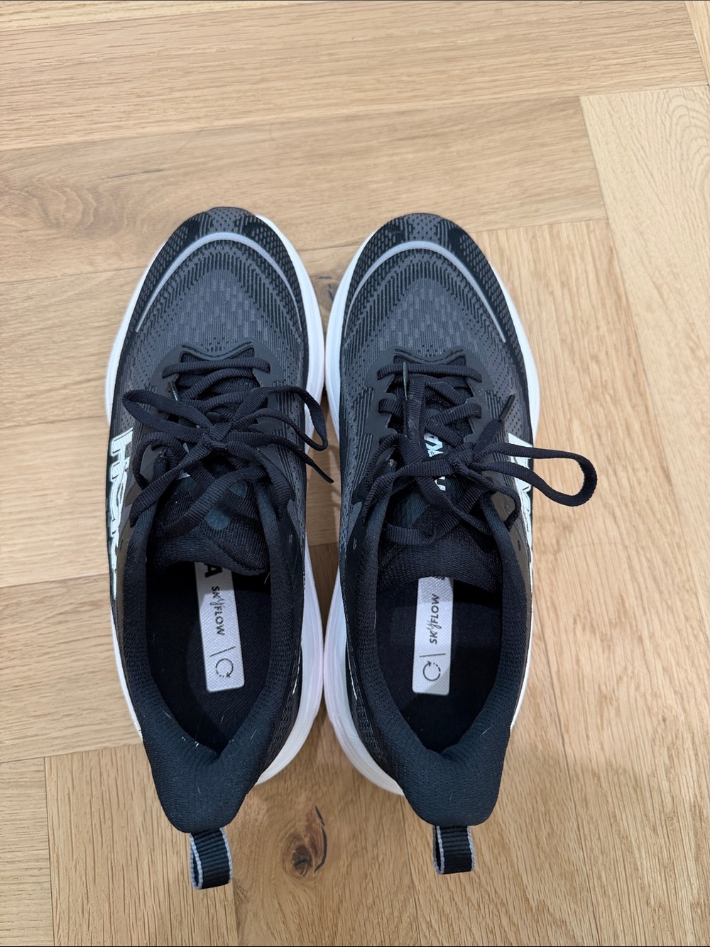 Hoka Men's Black and White Athletic Running Shoes